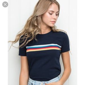 Brandy Melville navy rainbow Jamie tee